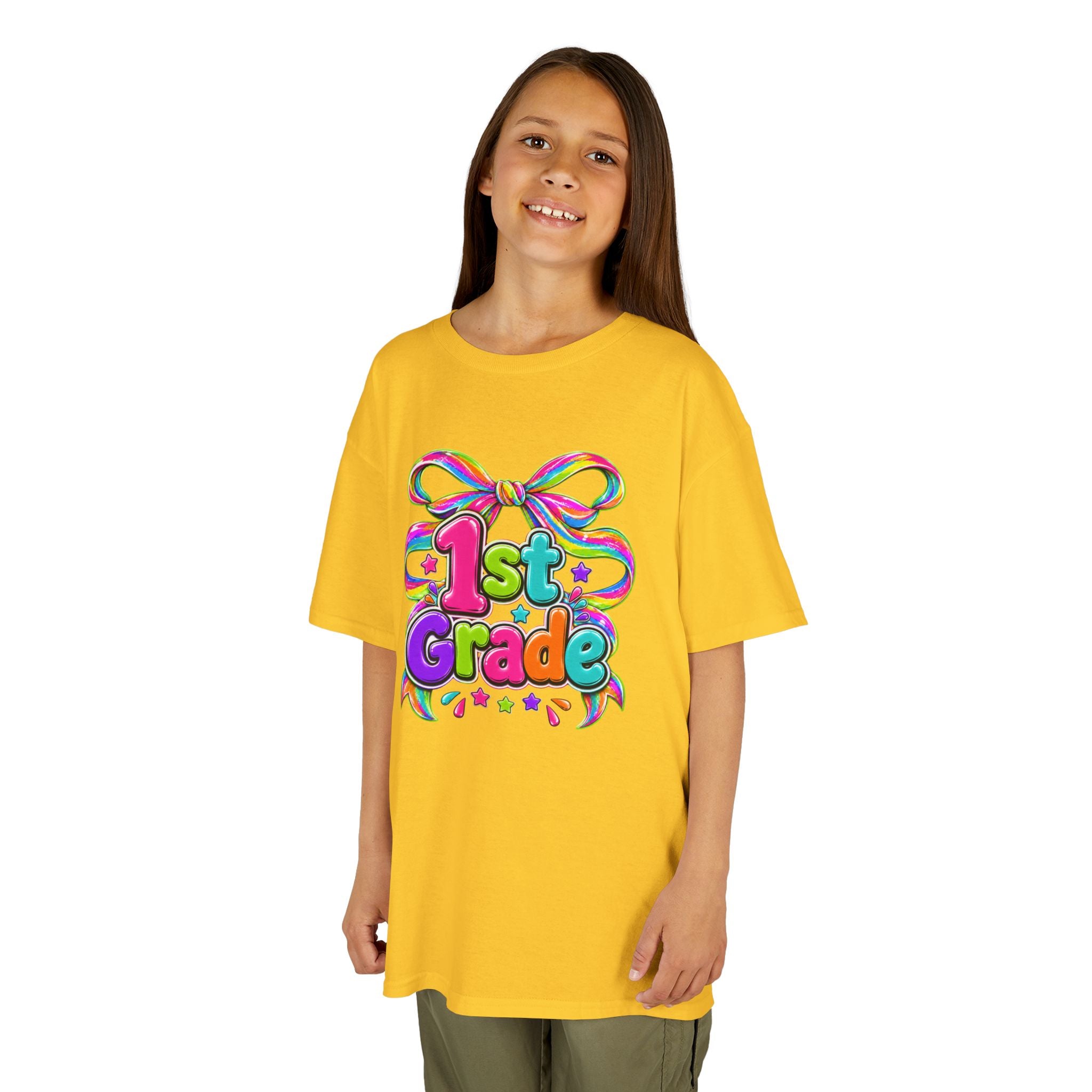 Colorful "1st Grade" Bow Back-to-School Shirt