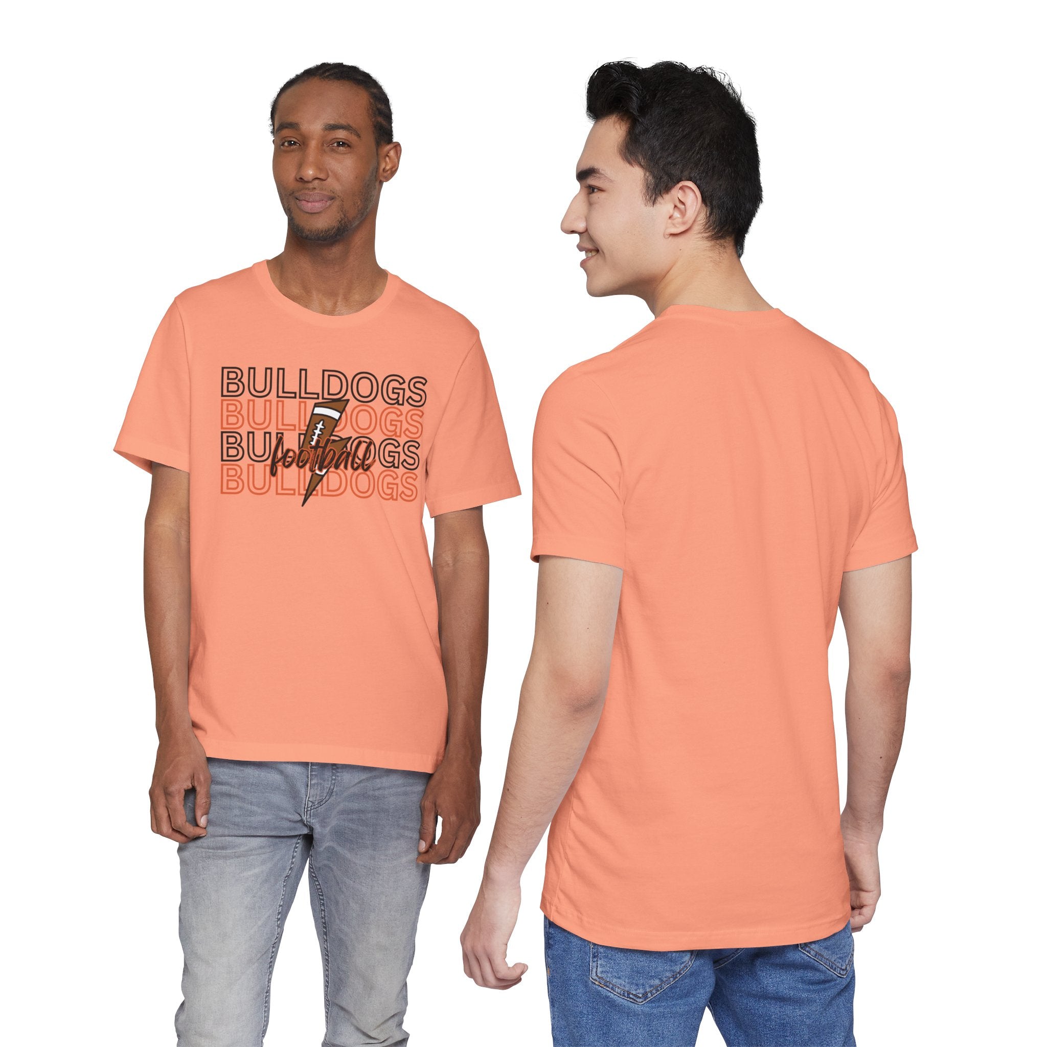 Bulldogs Football Retro Stacked Tee Unisex