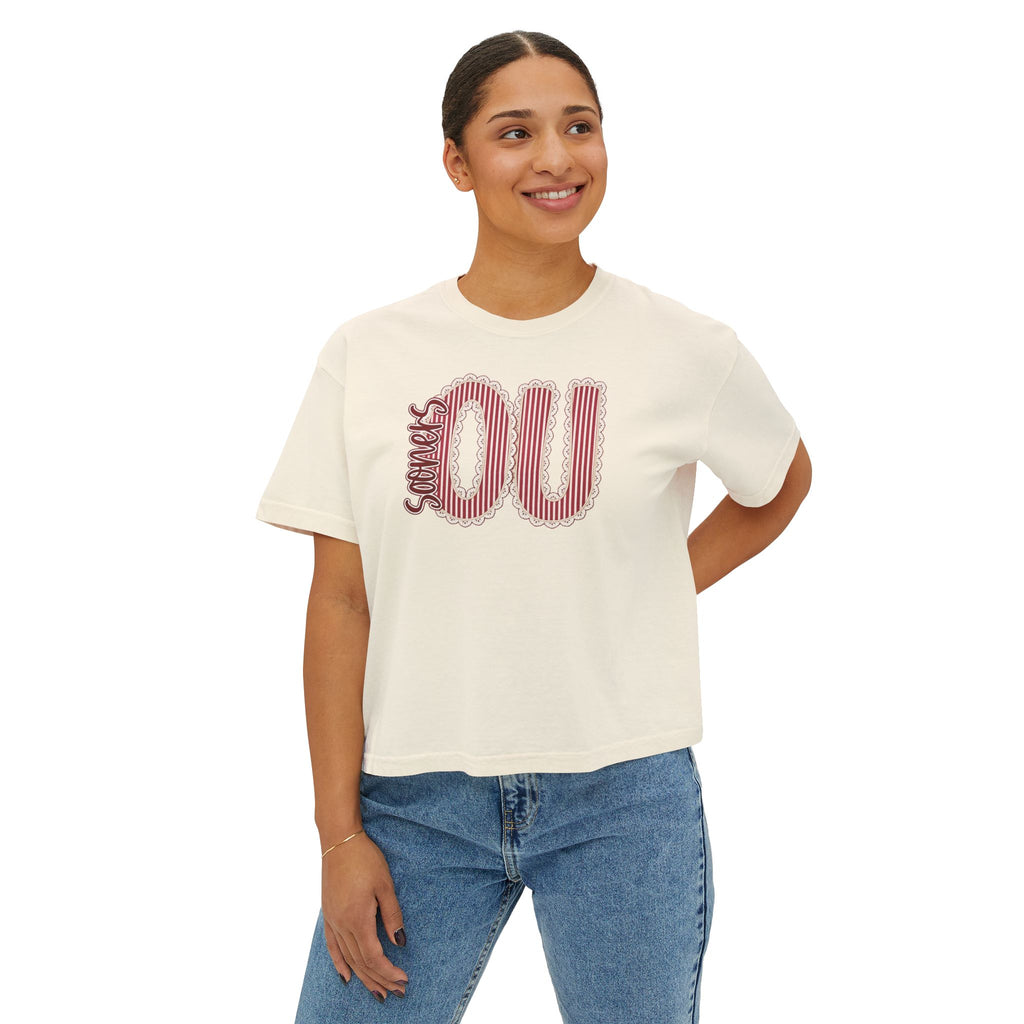 OU Sooners Lace Women's Boxy Tee