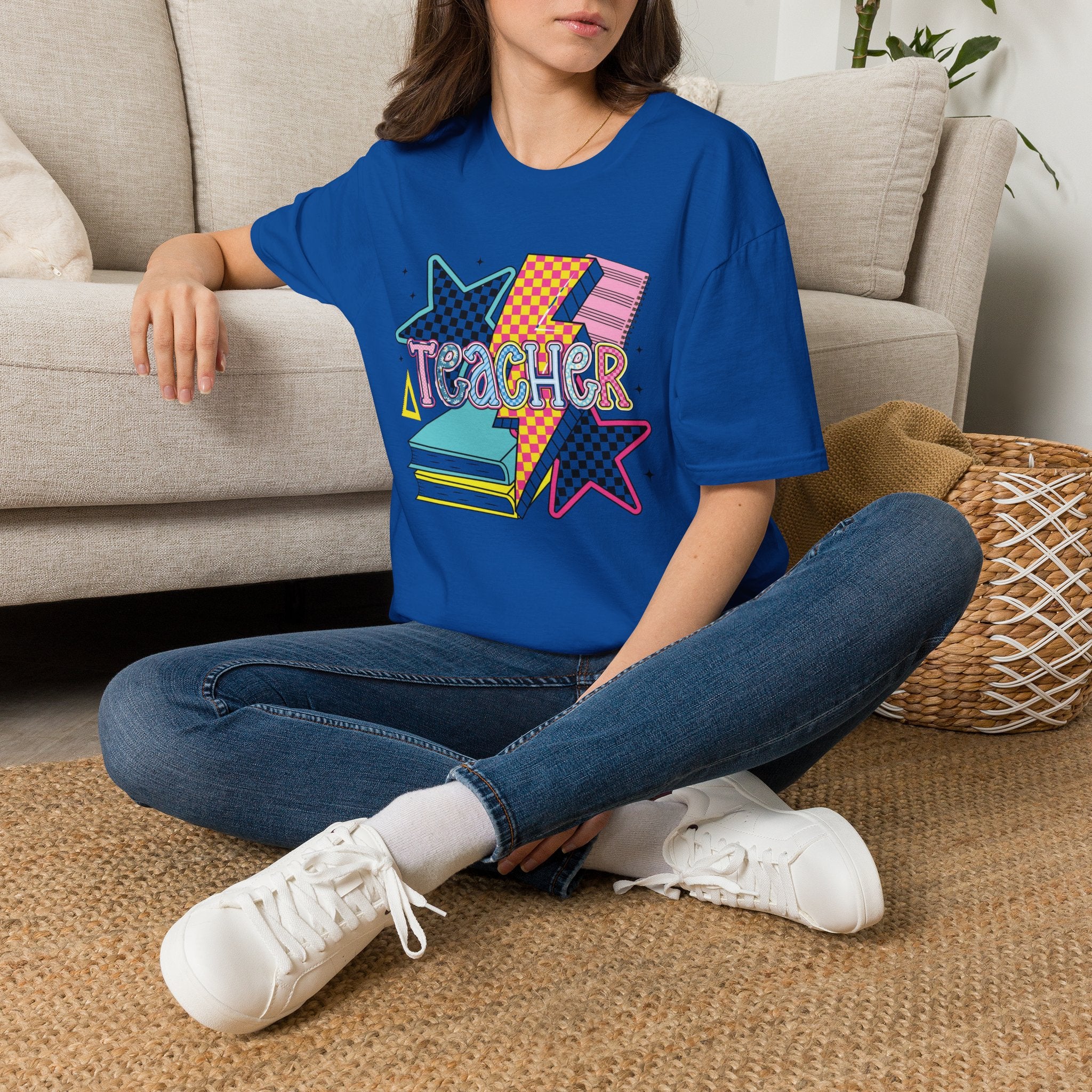 Teacher Colorful 90s School Graphic Tee