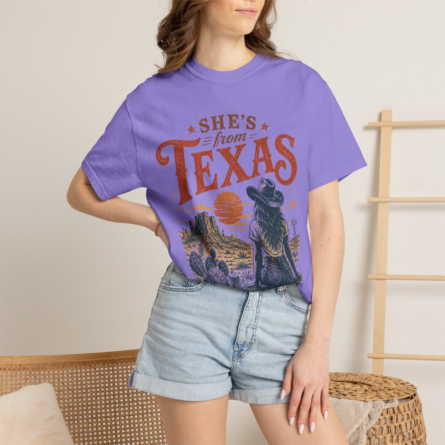 She's From Texas T-Shirt — Vintage Western Cowgirl Tee