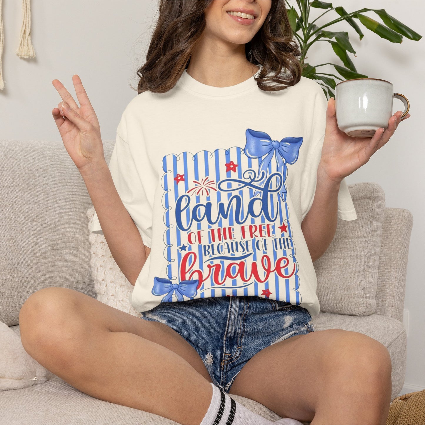 'Land of the Free, Because of the Brave' Patriotic Design