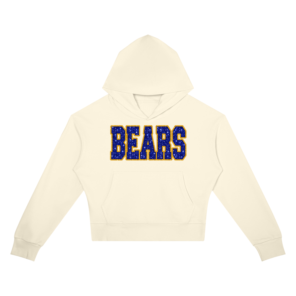 Bears Glitter Crop Drop Shoulder Hoodie