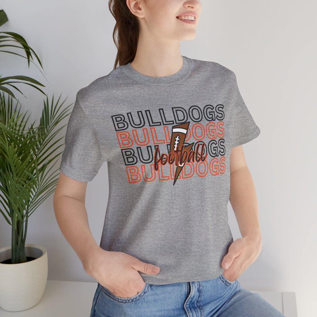 Bulldogs Football Retro Stacked Tee Unisex