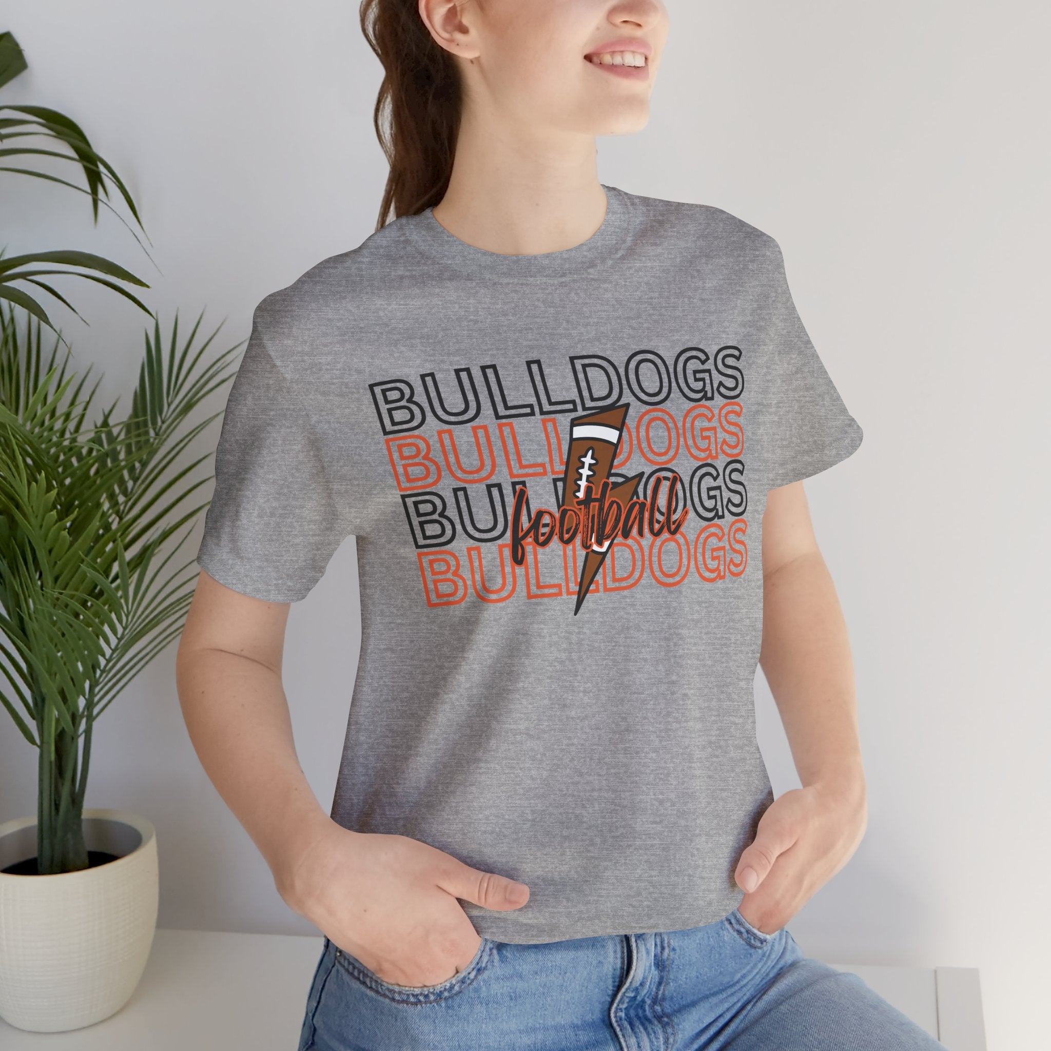 Bulldogs Football Retro Stacked Tee Unisex