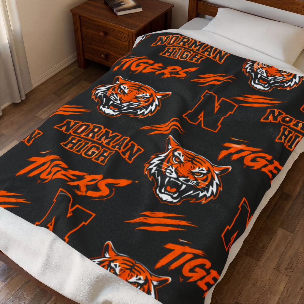 Norman High Tigers Plush Blanket