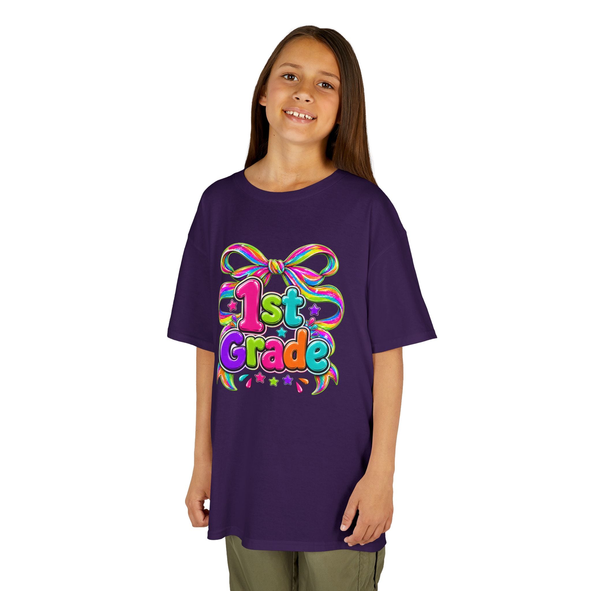 Colorful "1st Grade" Bow Back-to-School Shirt
