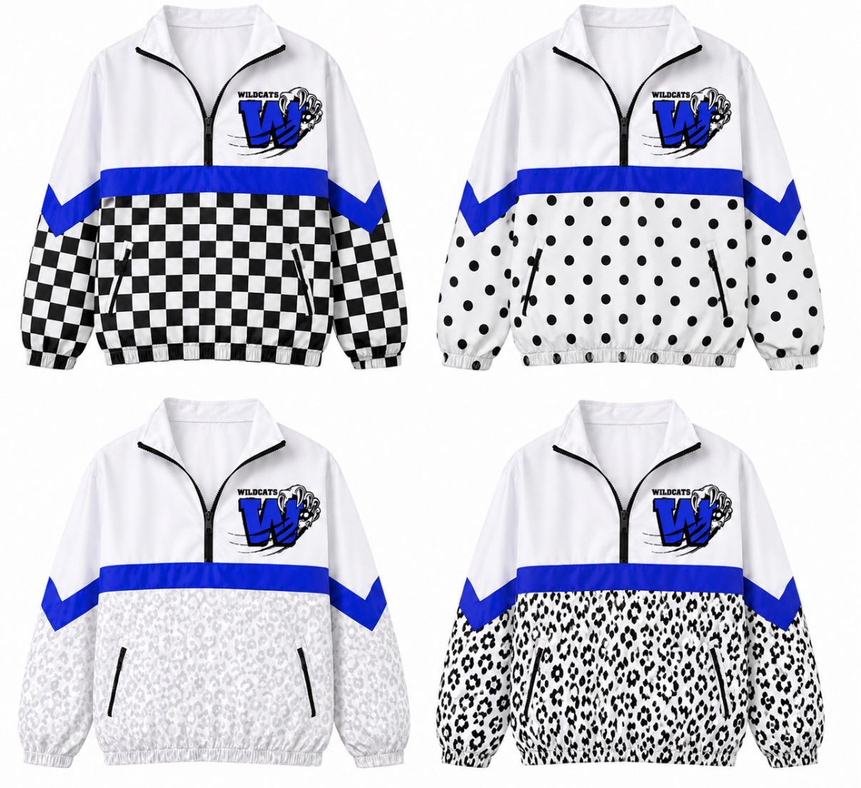 Preorders on Windbreakers Adults-size chart in pics