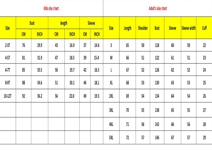 Preorders on Windbreakers Adults-size chart in pics