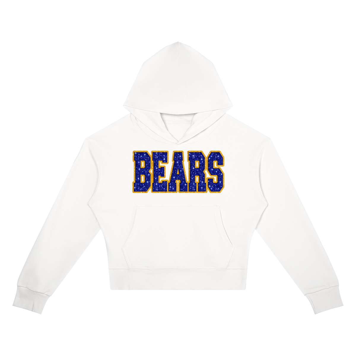 Bears Glitter Crop Drop Shoulder Hoodie