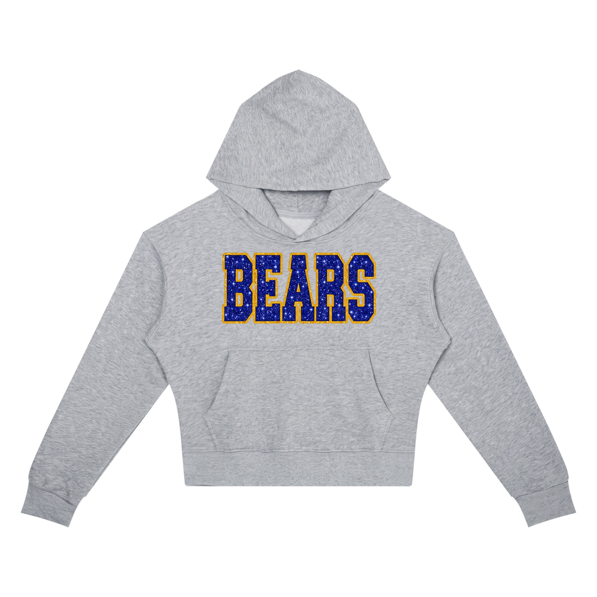 Bears Glitter Crop Drop Shoulder Hoodie