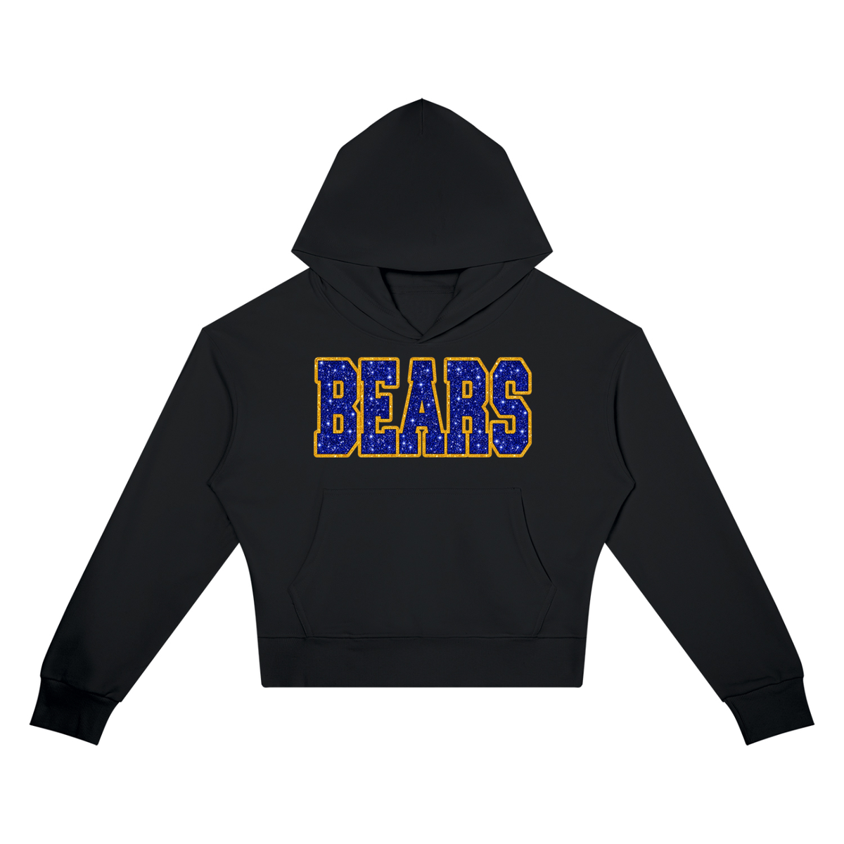 Bears Glitter Crop Drop Shoulder Hoodie